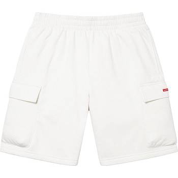 White Supreme Small Box Baggy Cargo Sweat Shorts | Supreme 261GL